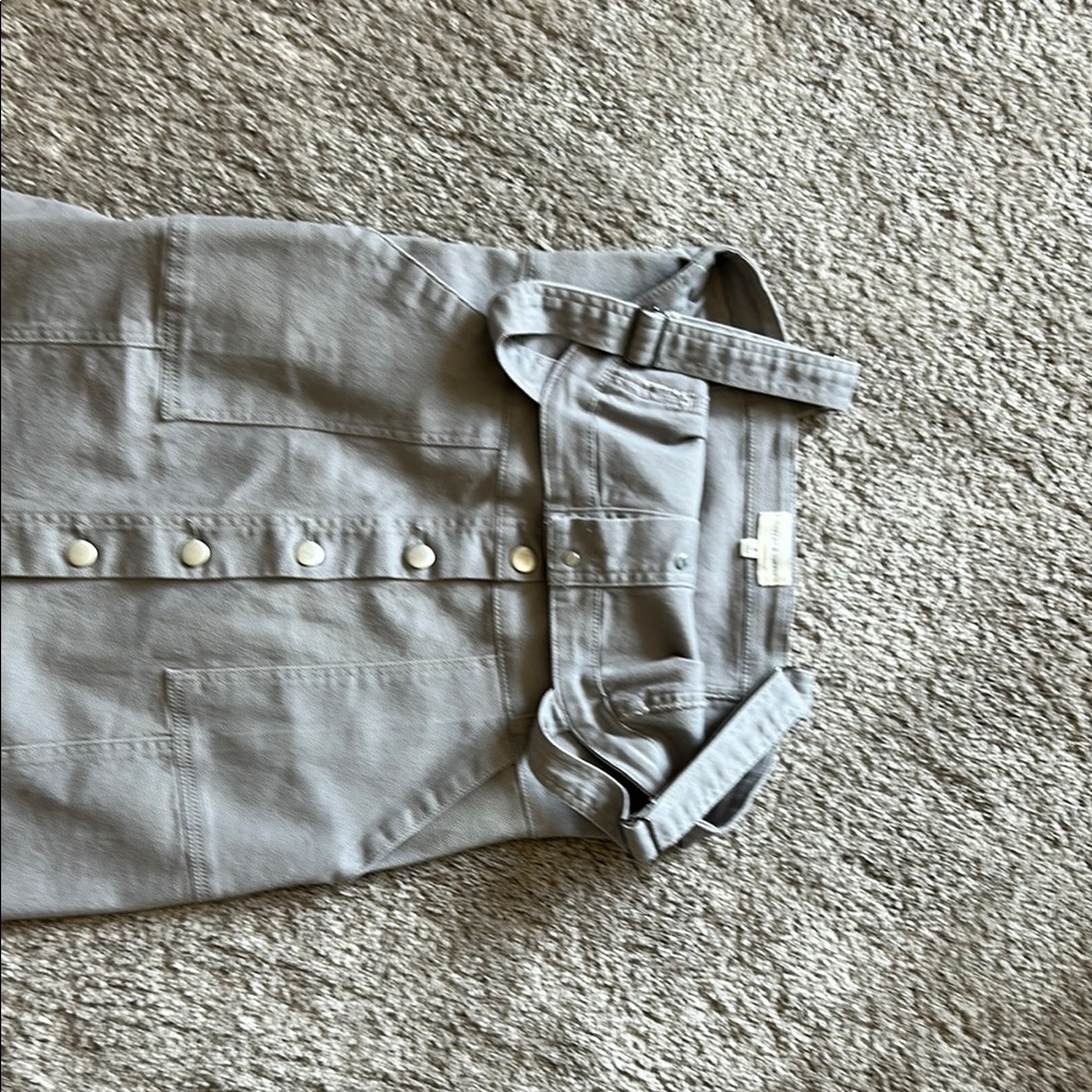 Gray Button-Front Denim Dress - image 2